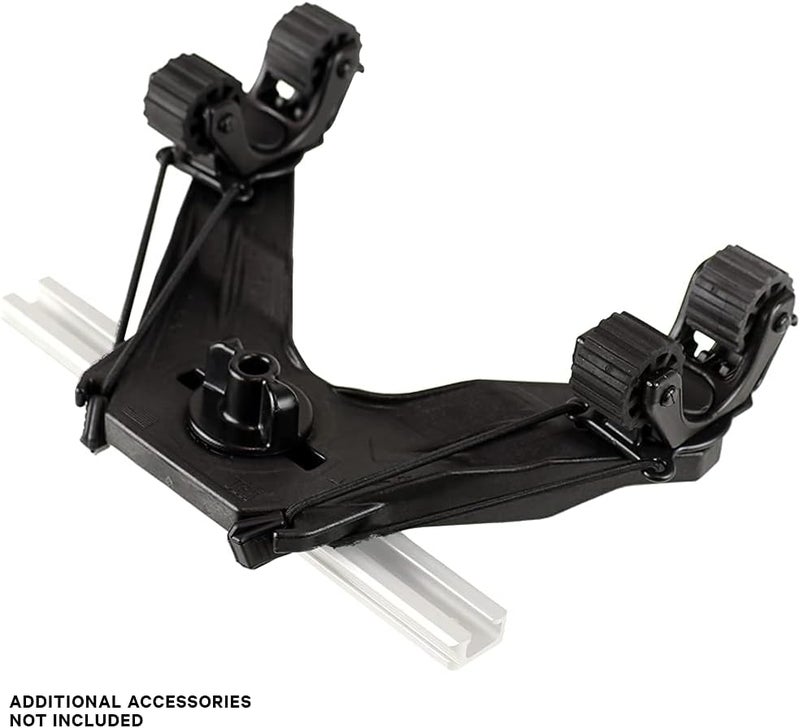 YakAttack DoubleHeader with Dual RotoGrip Paddle Holders | Offset Kayak Paddle Holder | Multi-Accessory Track Mount | Includes SnapNStrap Tethers | Compatible with GearTrac & Most Kayak Tracks - Image 5